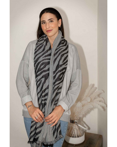 Black / dark gray zebra scarf